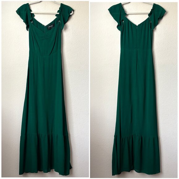 Reformation Butterfly Midi Formal Dress in Emerald - Picture 2 of 10